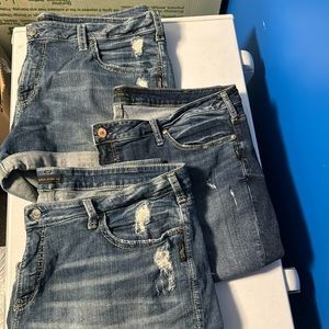3 Pair Silver Jeans Co shorts